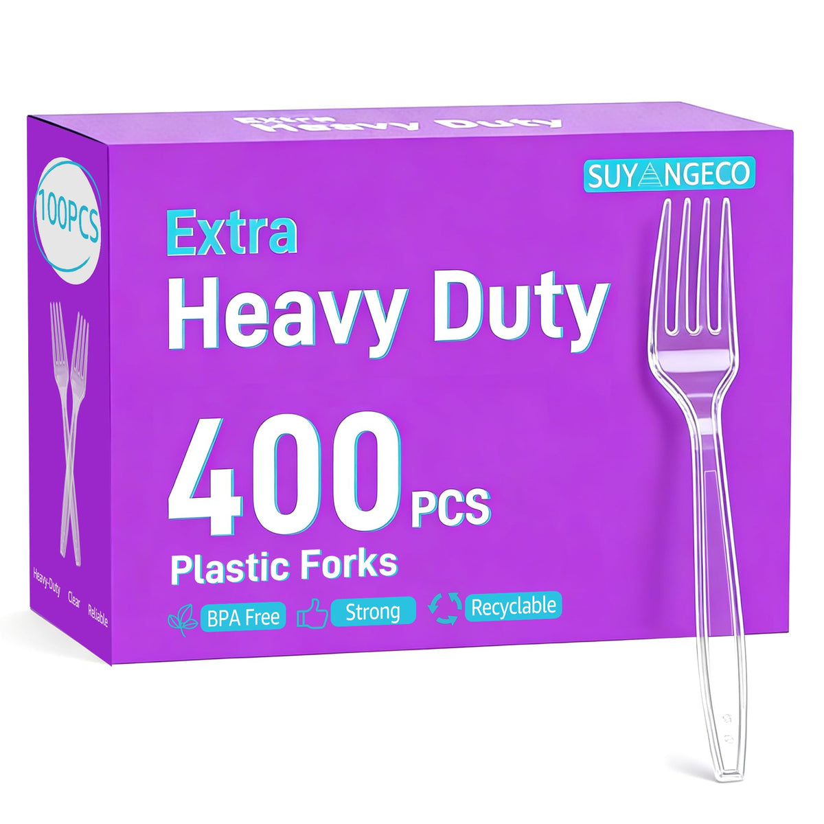 400 Count Extra Heavy Duty Plastic Spoons Clear Disposable Spoons Bulk
