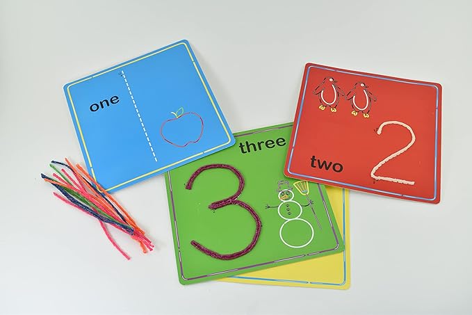 WikkiStix Early Learning Trio, Alphabet, Numbers and Shapes for Easy, Fun Preschool Learning, Made in The USA