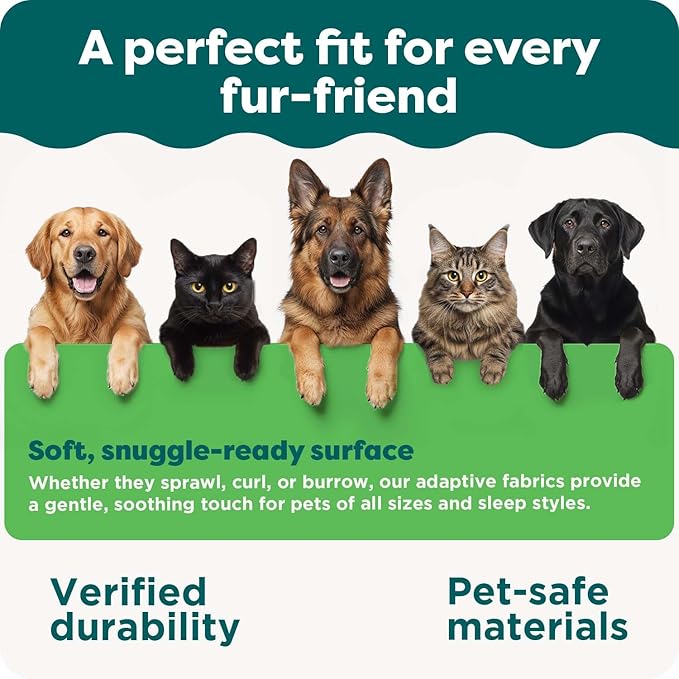 FurHaven Replacement Dog Bed Cover for Sherpa & Suede Snuggery, Fits Cool Gel-Top Foam Beds & Solid Orthopedic Foam Beds, Machine Washable, Jumbo XL (44 inch), Gray