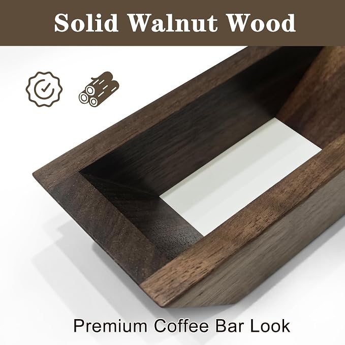 Coffee Filter Holder Magnetic, Solid Walnut Wood Coffee Filter Storage Organizer