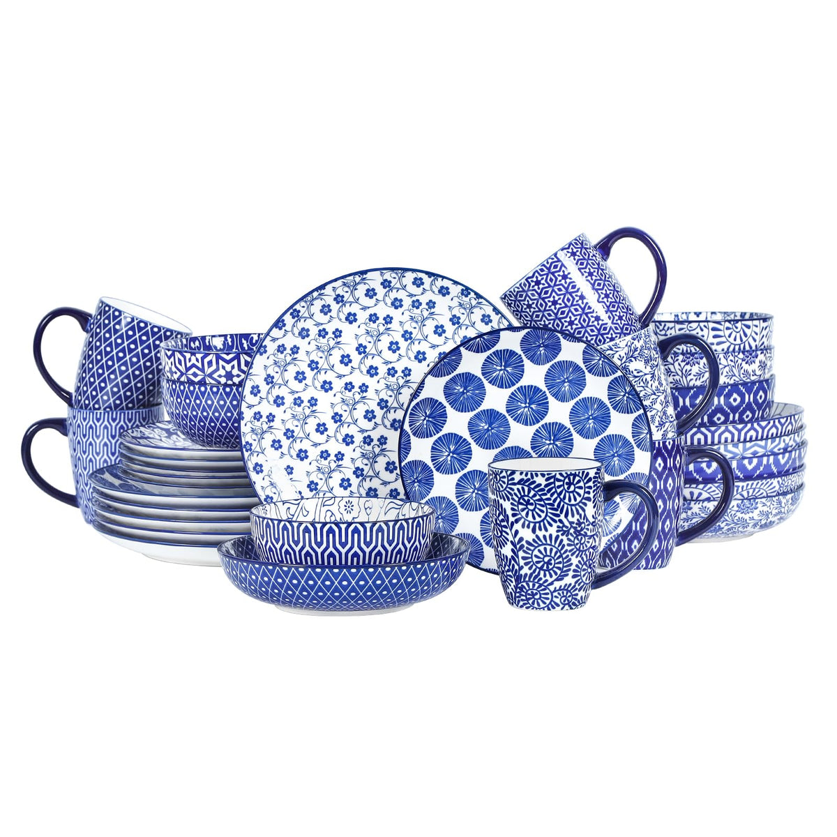 Selamica Ceramic Dinnerware Sets for 4, 16 Pieces Plates and Bowls Sets, Dishes set for 4-Chip and Scratch Resistant, Dishwasher&Microwave Safe, Assorted Colors