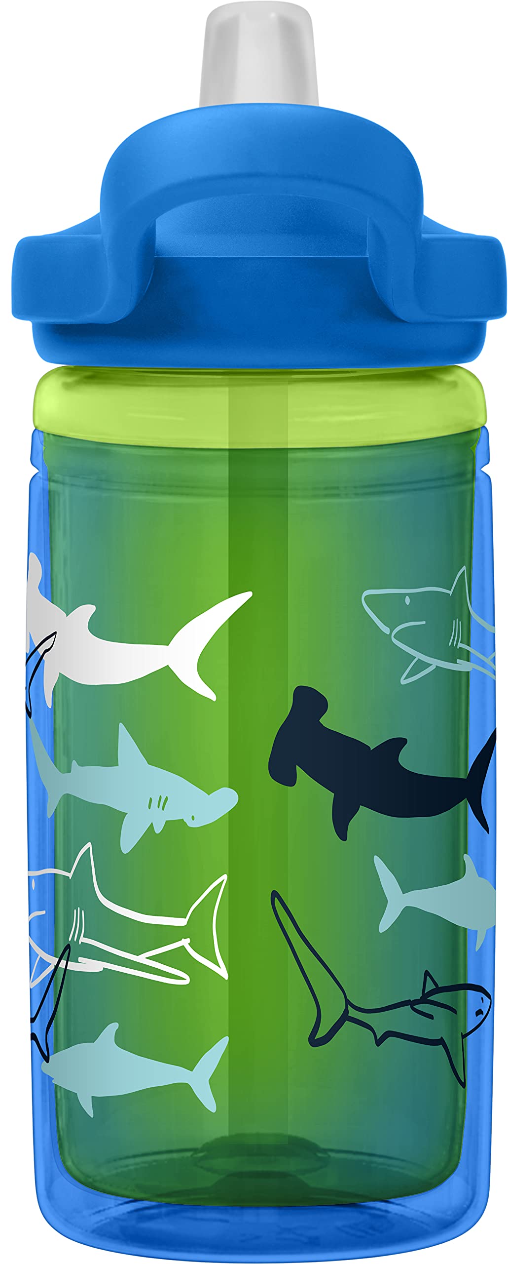 CamelBak Eddy+ Kids Water Bottle with Bite Valve Straw, Leakâ€‘Resistant Easyâ€‘Sip Design for Everyday Hydration, 14oz, Scuba Sharks