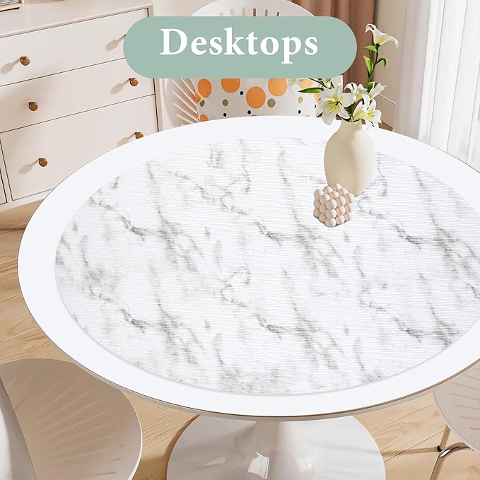 Drawer and Shelf Liner for Kitchen Cabinet: 23.6 in X 30 Ft Non Slip Waterproof Shelf Paper Non Adhesive Refrigerator Liners White Marble Easy Liners for Bathroom with Knife Tape Measure
