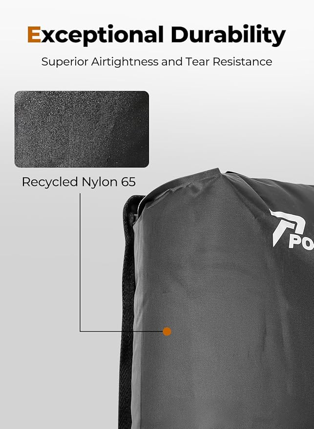 POIXM Vacuum Bags for Travel with Pump, Reusable Space Saver Bag, IP67 Waterproof Vacuum Packing Cubes for Travel Suitcases and Backpack (3PC + PUMP)