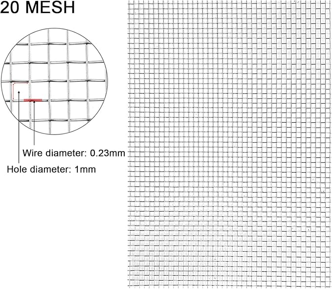 Stainless Steel Woven Wire Mesh Metal Woven Mesh, 20 Mesh Stainless Steel Air