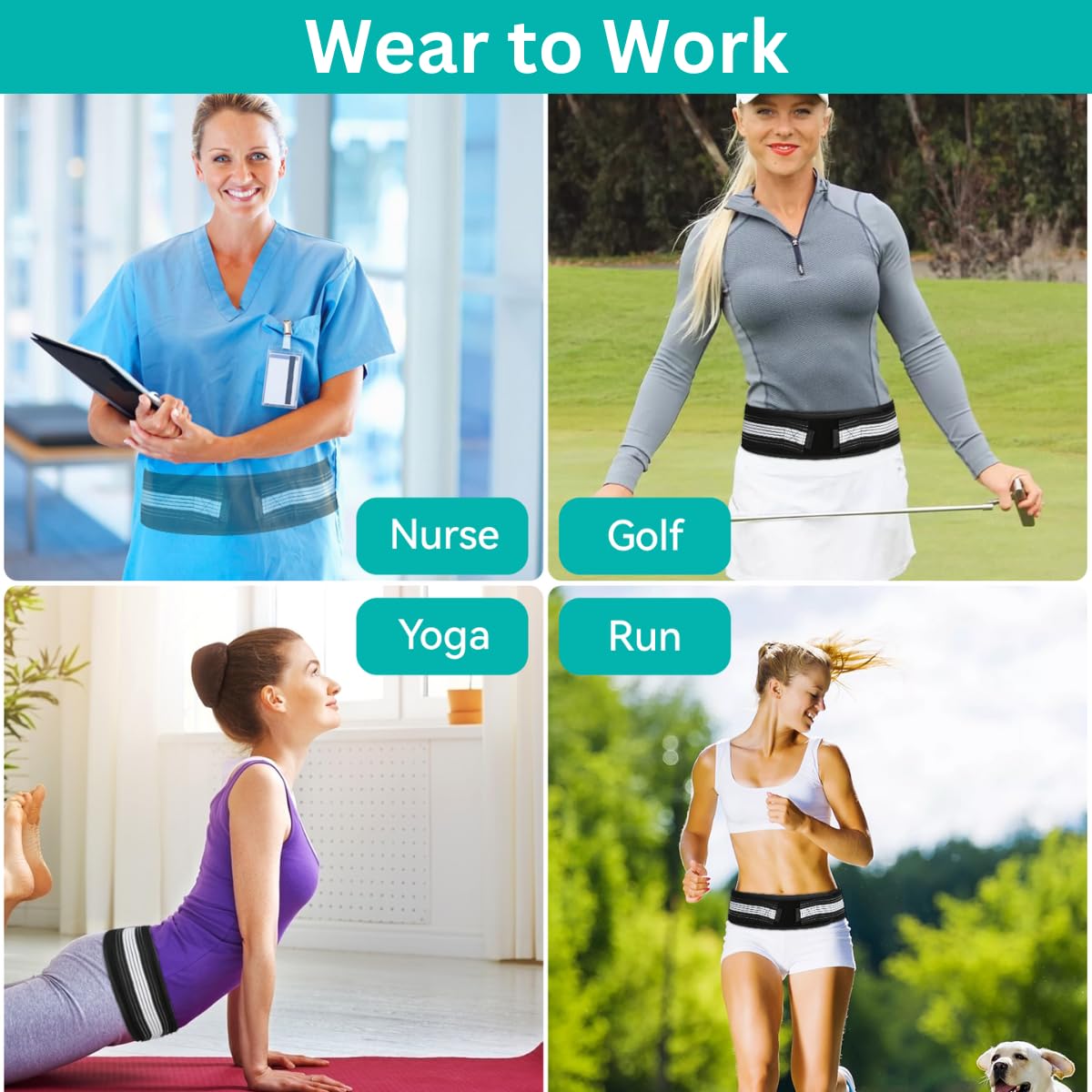 Lightweight Back Brace for Lower Back Pain Under Clothes - Relief from Sciatica, Hip and Spine Pain - Breathable & Adjustable Lumbar Support Belt for Home, Work and Exercise - Suitable for Women&Men