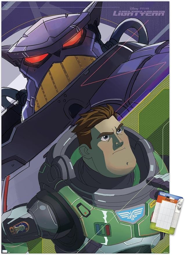Trends International Disney Pixar Lightyear - Buzz and Zurg Wall Poster, 22.375" x 34", Premium Poster & Mount Bundle
