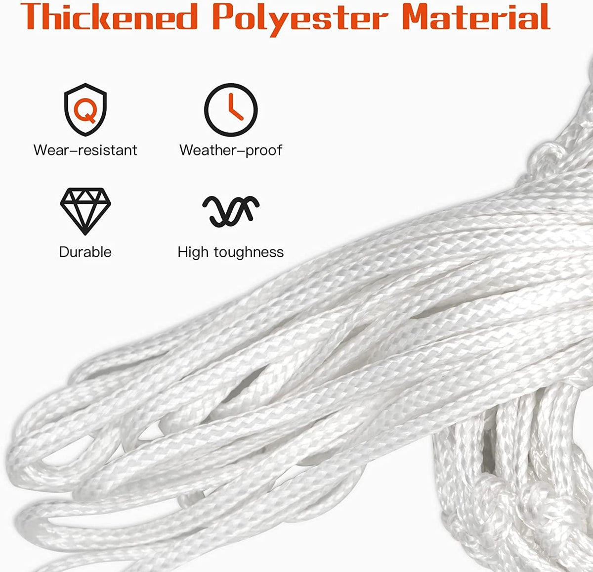 Y8HM 2Pcs Heavy Duty Basketball Net Replacement Fits Standard 12 Loop Basketball Hoop Net for Indoors and Outdoors Gym Equipment (White)