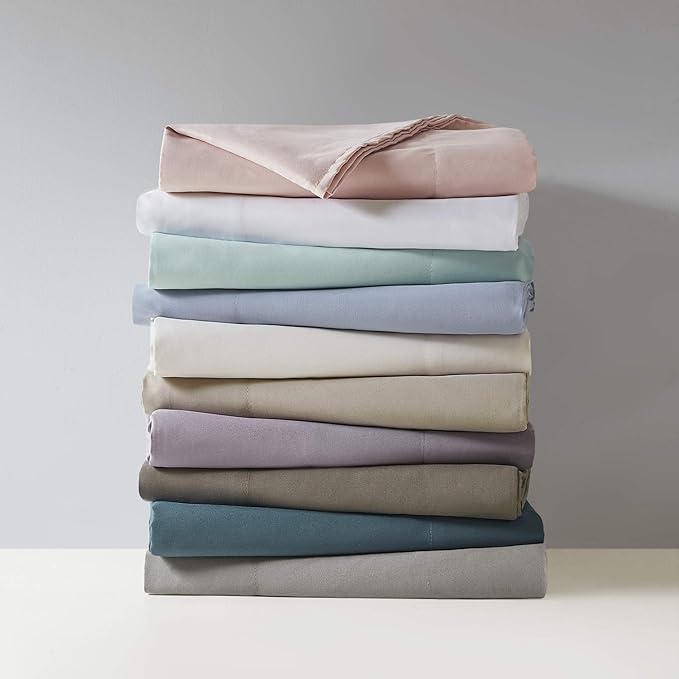 Madison Park 3M Microcell Bed Sheet Set Color Fast, Wrinkle and Stain Resistant, Soft Sheets with 16" Deep Pocket All Season, Cozy Bedding-Set, Matching Pillow Case, Full, Blush, 4 Piece