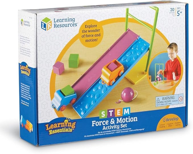Learning Resources STEM Force & Motion Activity Set - Toddler Sensory Toys, Critical Thinking, Problem Solving, Building Toys, Fine Motor Skills, Physics Games for Kids, Gifts for Boys and Girls