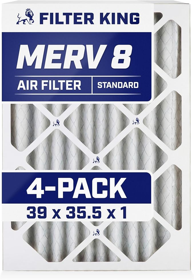 Filter King 39x35.5x1 Air Filter | 4-PACK | MERV 8 HVAC Pleated A/C Furnace