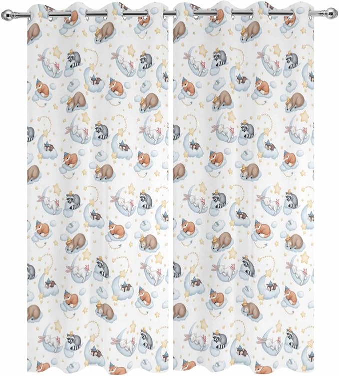 Cartoon Animals Outdoor Curtains