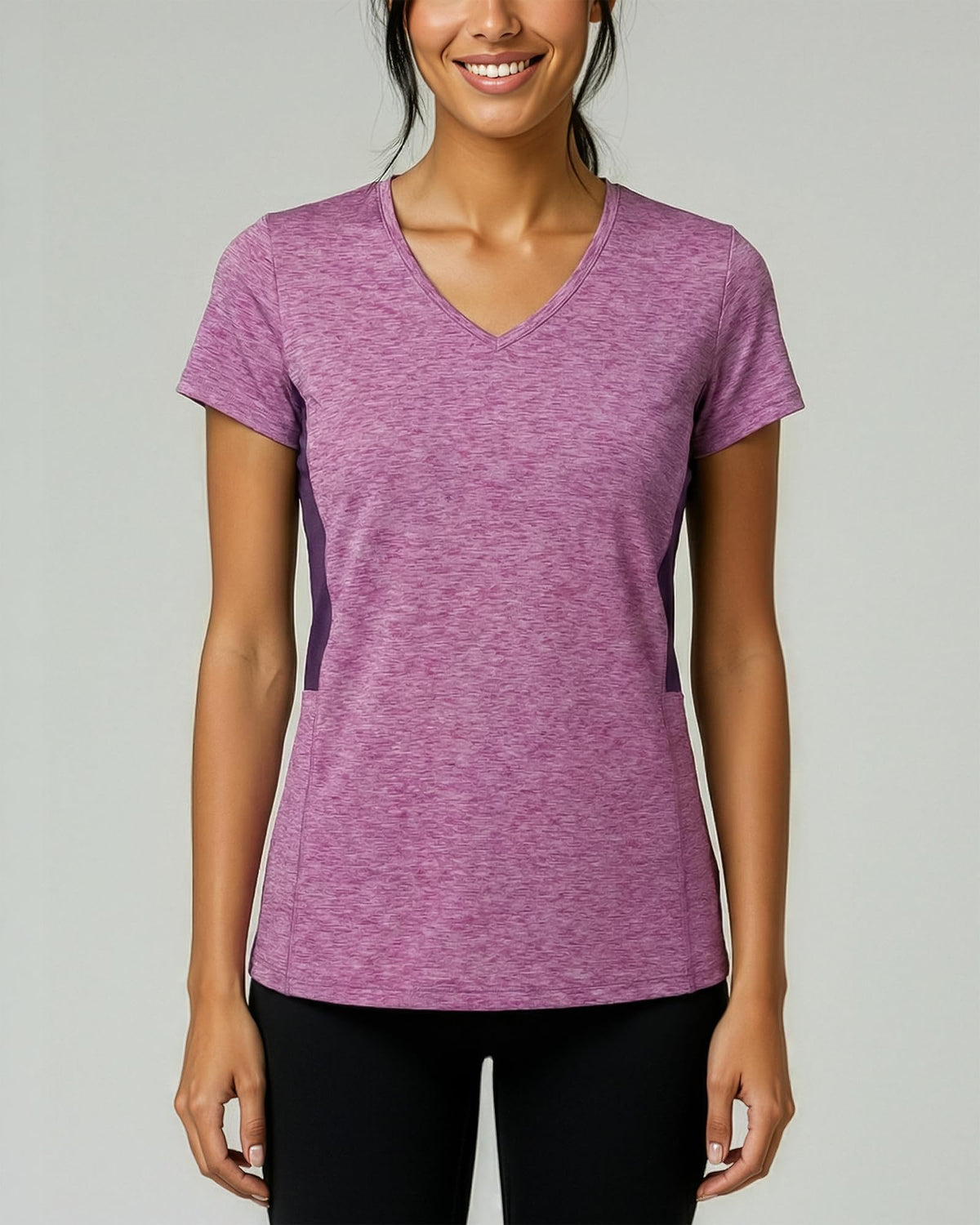 5 Pack Womens Dry Fit V Neck Workout Tops Athletic T Shirts Gym Yoga Tees