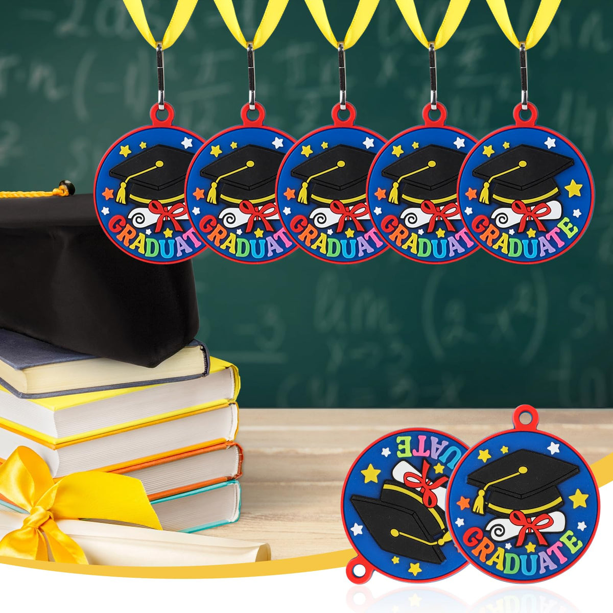 Hedeey Kindergarten Graduation Medal for Kids Preschool Pre-k Graduation Award Medals with Neck Ribbon for School Student Graduation Party Gifts Favors(24 Pcs, 2 Inch)
