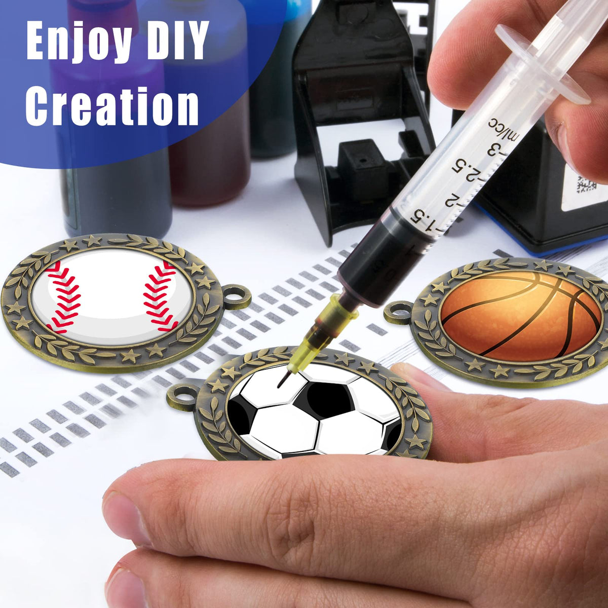 Junkin 24 Pcs Blank Medals for Awards with Neck Ribbons Winner Participation Custom Medals Awards Make Your Own Kit 1st Place Cheer Participation Trophy Metal Prize Gift(Gold,Simple)