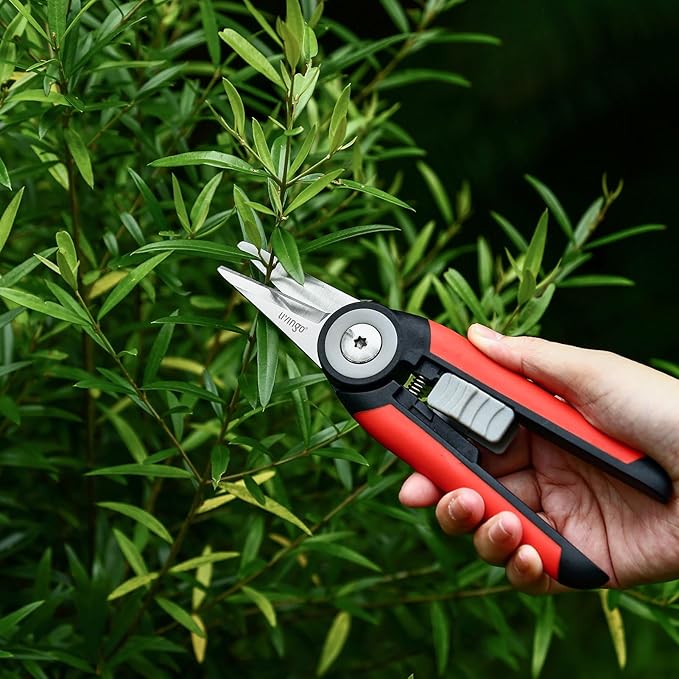 LIVINGO Garden Pruning Shears Floral Scissors with Straight Blade