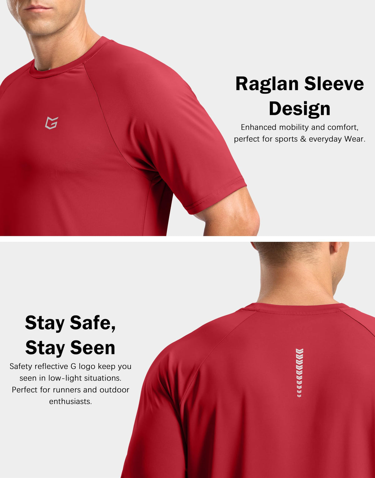 Men's Athletic Workout T-Shirts Moisture Wicking Cooling Running Shirts Short Sleeve Performance Tee for Gym Tennis(Red,3XL)
