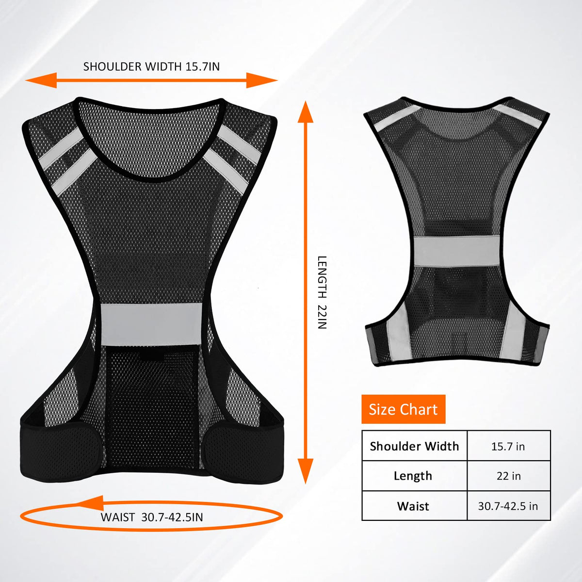 TCCFCCT Reflective Safety Running Vest for Men Women Running Gear for Walking at Night, 3 Pack Mesh Black, One Size