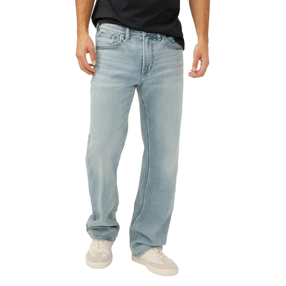 Silver Jeans Co. Men's Gordie Relaxed Fit Straight Leg Jeans, Groove, 36W x 30L