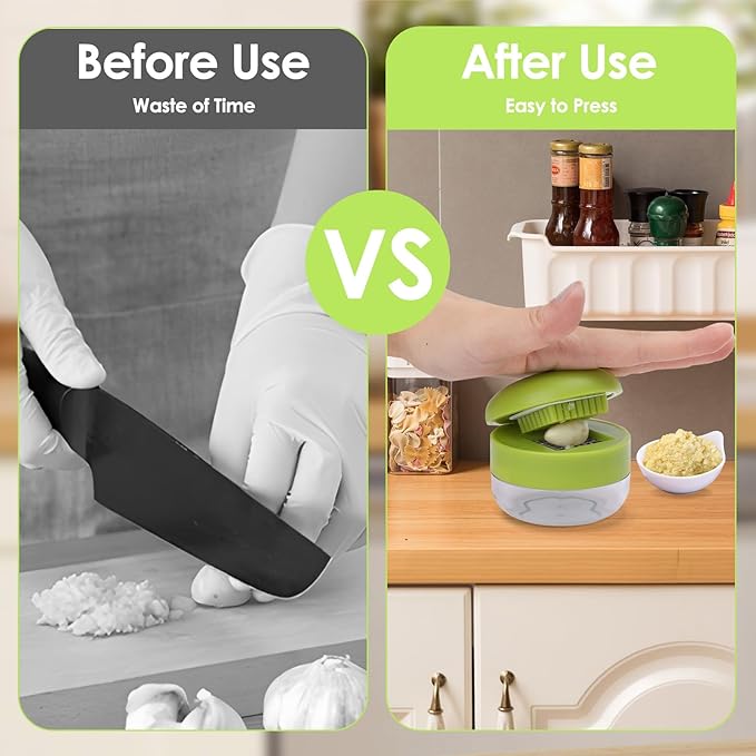Foyucool 2Pcs Garlic Presses, Garlic Chopper for Garlic Ginger Fruit