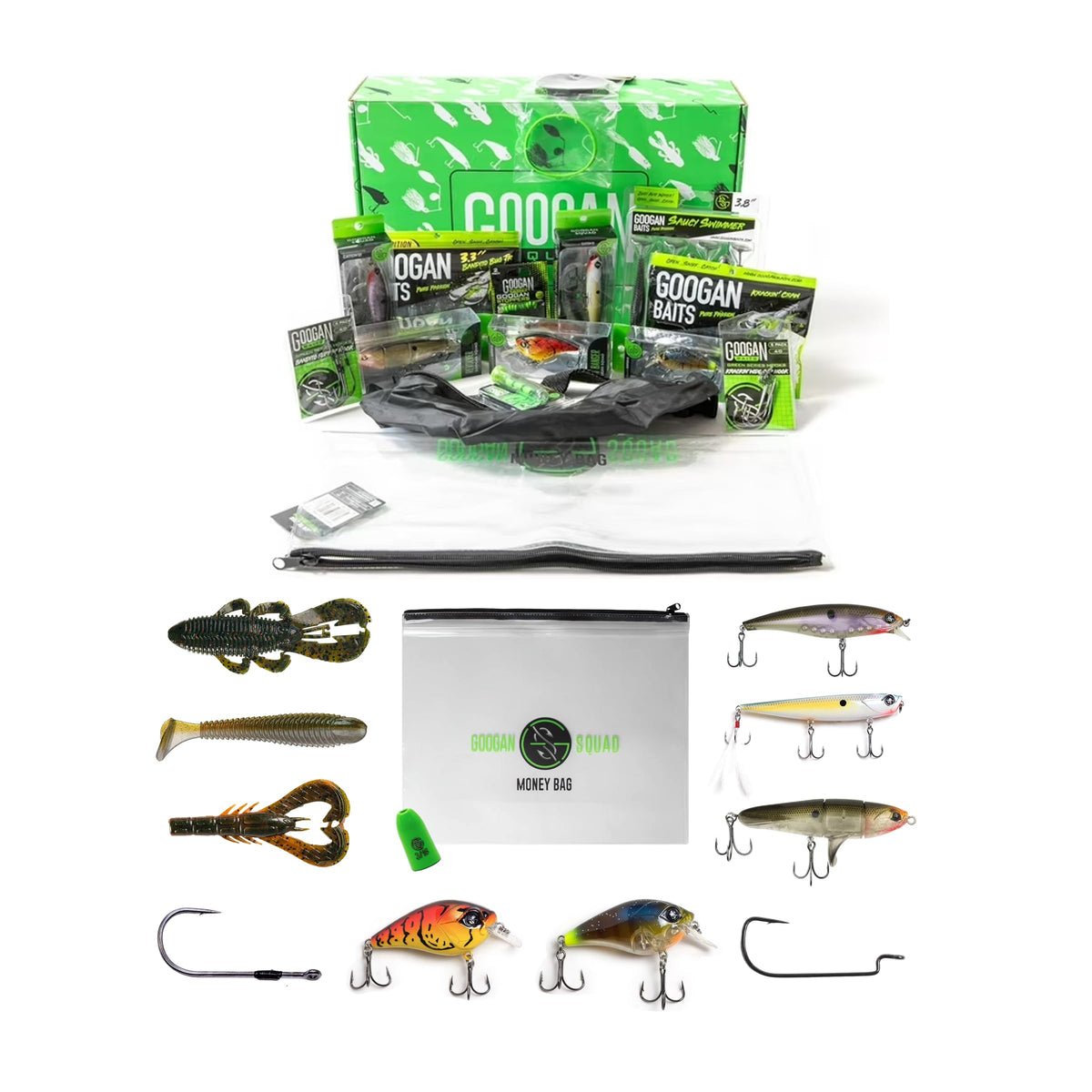 GOOGAN Squad Monster Crate - Ultimate Bass Fishing Lure Kit & Tackle Box