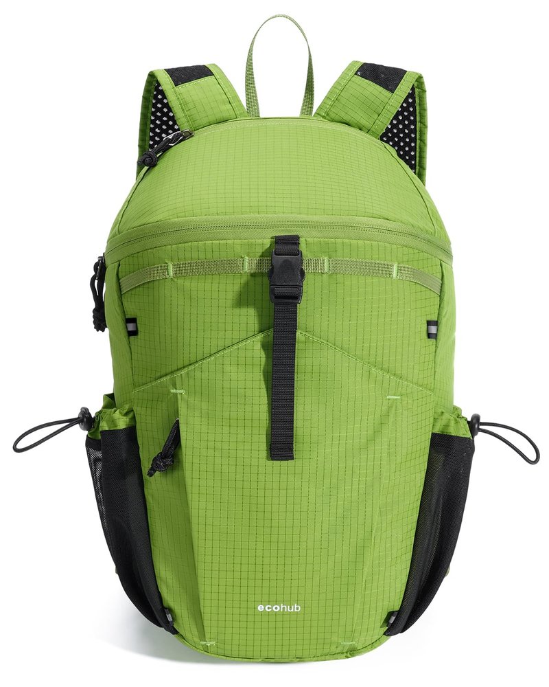 ECOHUB 15L Ultra-Lightweight Packable Backpack, Casual Daypack for Daily Use, Small Hiking & Travel, Foldable Backpack, Water-Resistant Nylon, Reflective Design