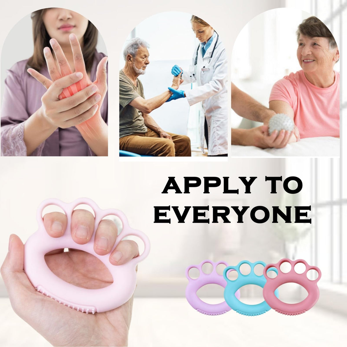 DEEYOTA Finger Exerciser & Hand Strengthener Rehab,Hand Exercisers for Therapy,Hand Exerciser,Grip Exerciser Hand Strengthener（4 Pcs）
