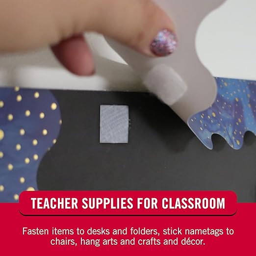 VELCRO Brand Adhesive Squares, 100pk 7/8" White, Mounting Tape for Office Organization, Laminated Signs Classroom Décor