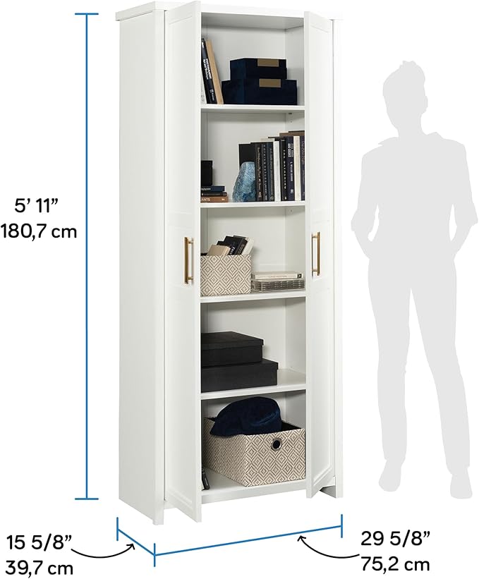 Sauder Miscellaneous Storage Cabinet, White Finish