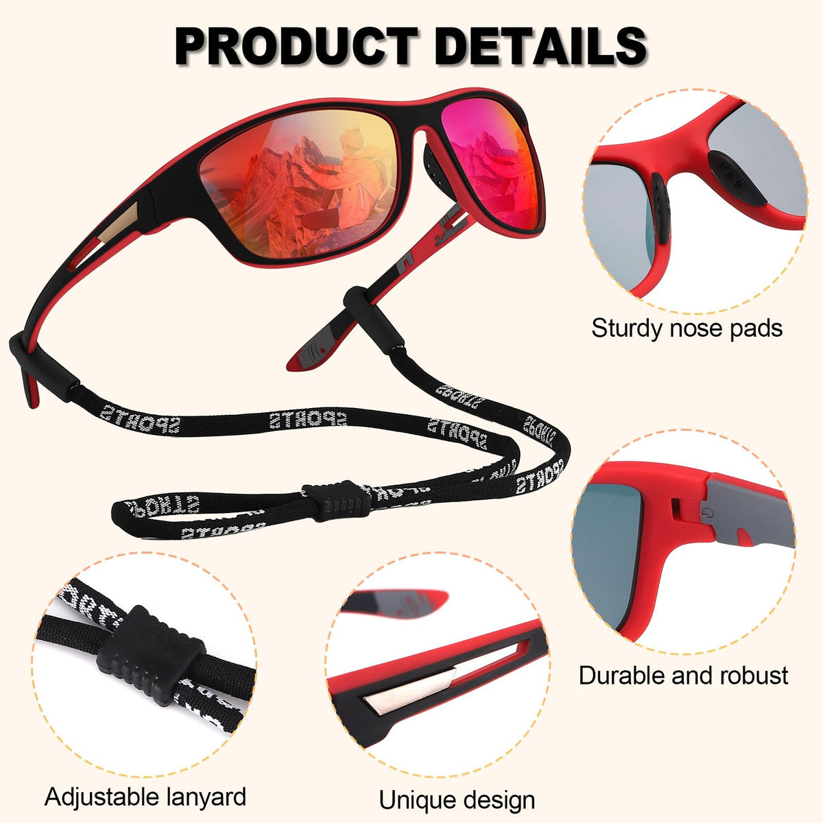 JATEBI 3 Pack Polarized Sunglasses for Men Women