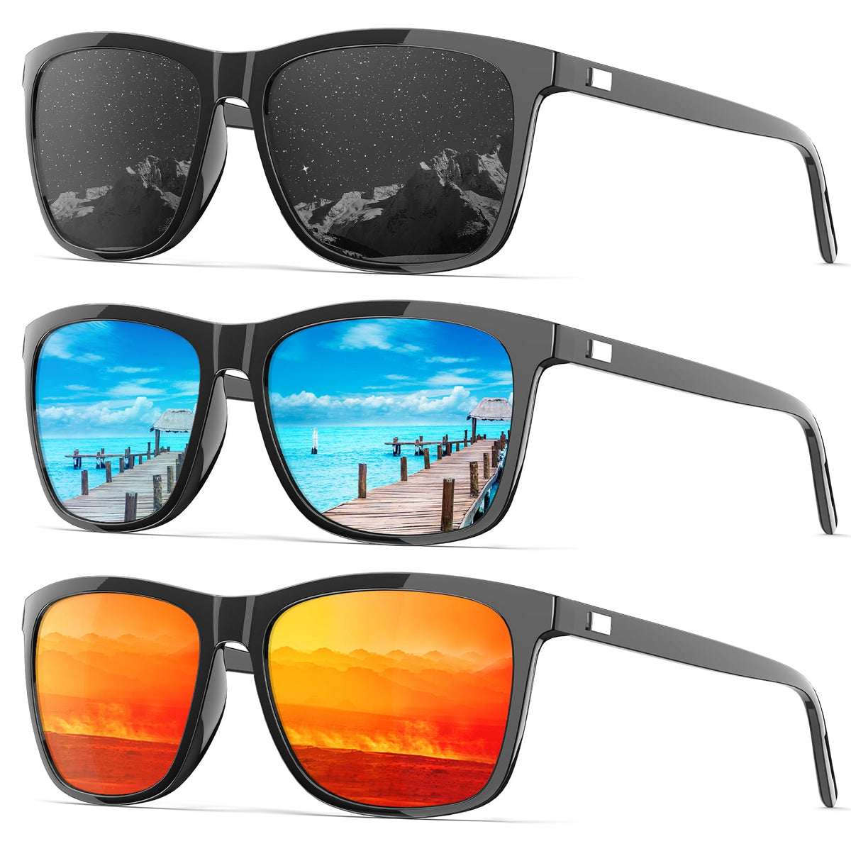 KALIYADI Mens-Sunglasses Polarized Sunglasses-Men Women: Classic Sun glasses with UV400 Protection for Driving Golf Fishing