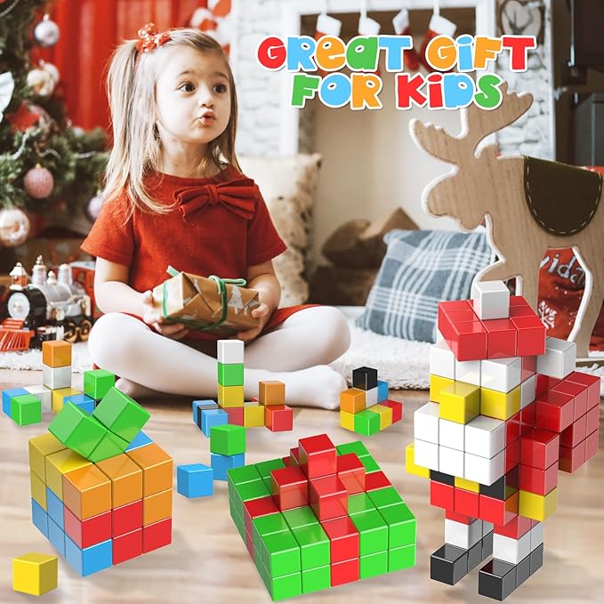 Magnetic Blocks, Gifts for 3 4 5 6 Year Old, Magnet Building Blocks for Toddlers, Girls & Boys, Montessori - Autism - Sensory Magnetic Toys for Kids Ages 3-5 4-8, 1.22inch, 56PCS