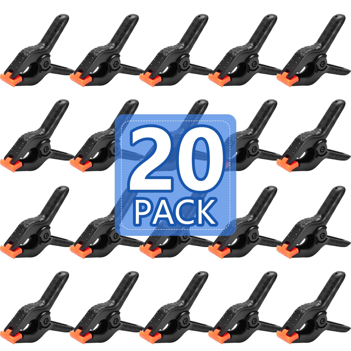 20 Pack 4.5 inch Plastic Spring Clamps, Black Heavy Duty Clips, Backdrop Clips, Woodworking Clamps, Plastic Clamps for Crafts, Backdrop Stand, Woodworking, Photography