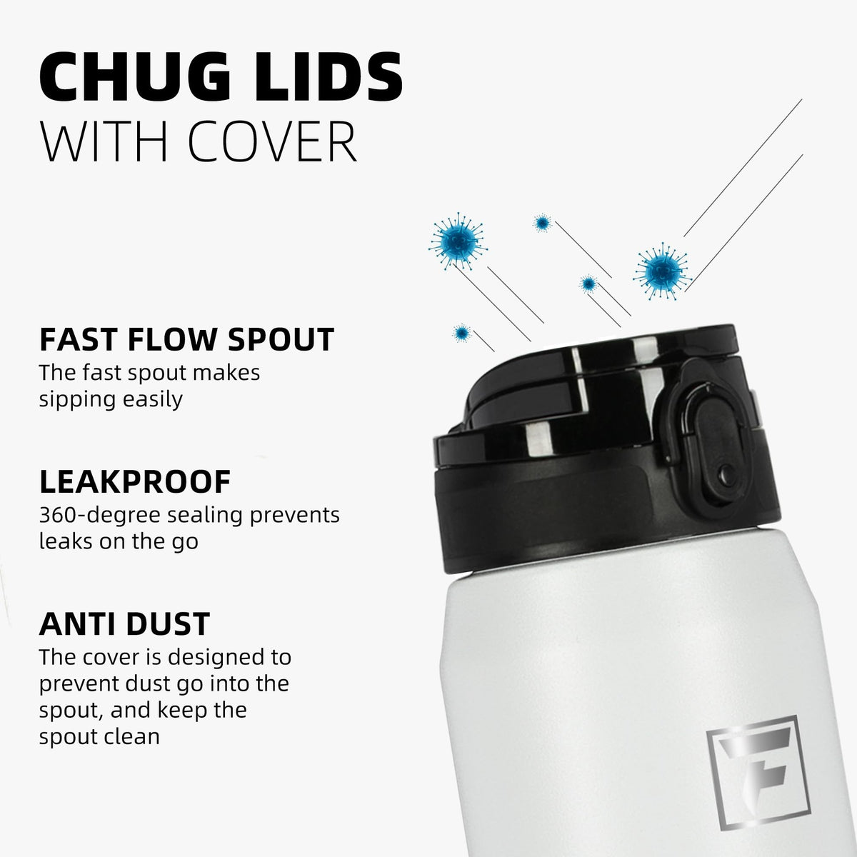 Fanhaw 24 Oz Insulated Stainless Steel Vacuum Water Bottle with Anti-Dust Pop-Open Lid - For Kids, Women, Men | Leak & Sweat Proof (Pink)