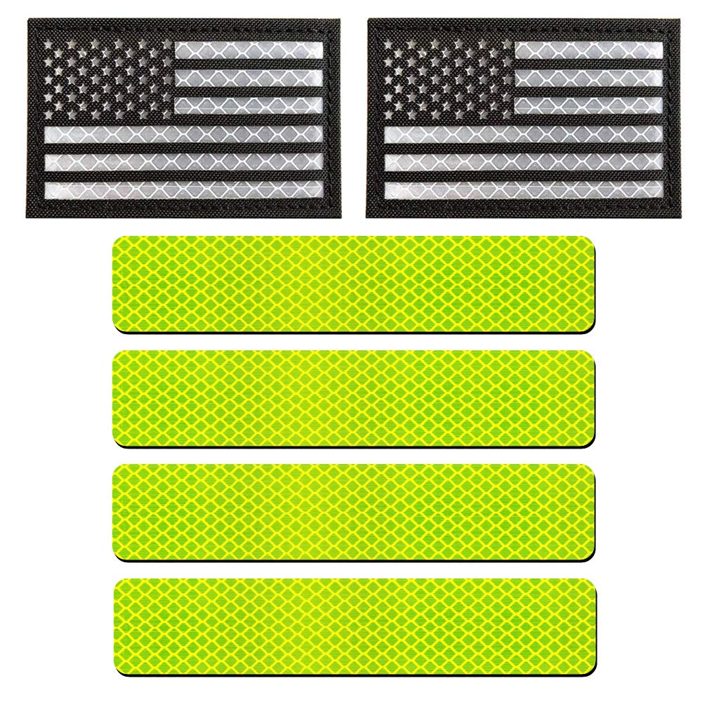 R.SASR 6 Pack Extra Reflective Patch Hook Fastener for Safety