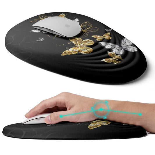 Ergonomic Mouse Pad with Wrist Rest Support,Mousepad Relief Carpal Tunnel Pain, Entire Memory Foam Mouse Pad with Non-Slip PU Base, Wireless Mouse Pad, Pink