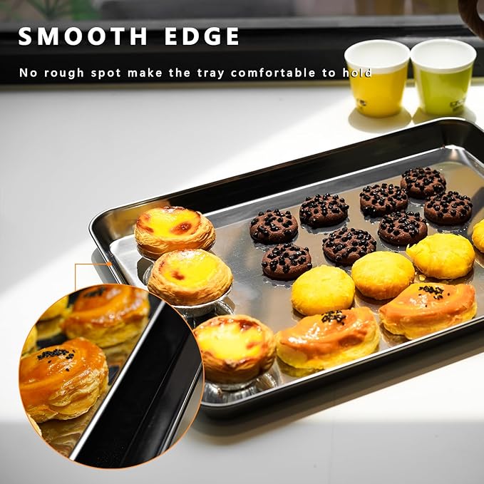 ICEICE 3 Pack Stainless Steel Baking Sheets Non Stick 9/12/16, Oven Safe