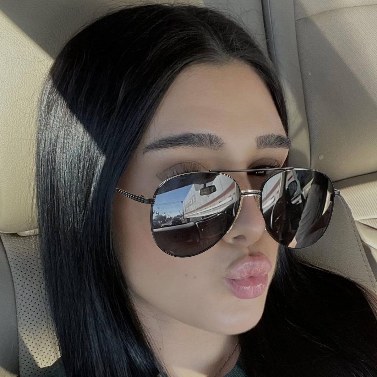 DreamCalf Tangle Free Aviator Sunglasses Polarized Sun Glasses for Women Men with UV Protection Fashion Trendy Shades