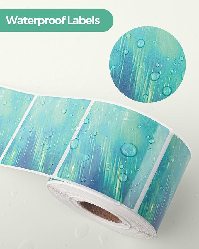 MUNBYN 2 Inch Round Green Thermal Labels, Self-Adhesive Stickers for Baking, Candle, and Food, Compatible with Thermal Printers, 500 Labels/1 Roll