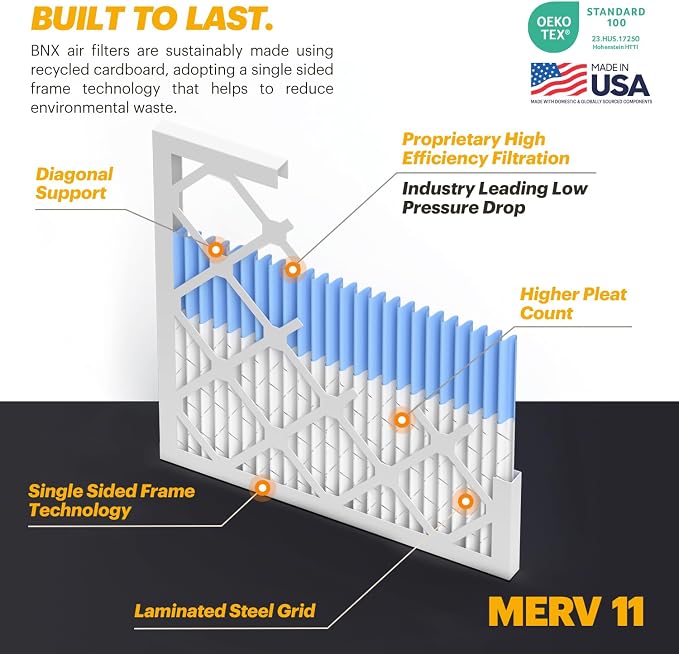 BNX TruFilter 18x24x1 Air Filter MERV 11
