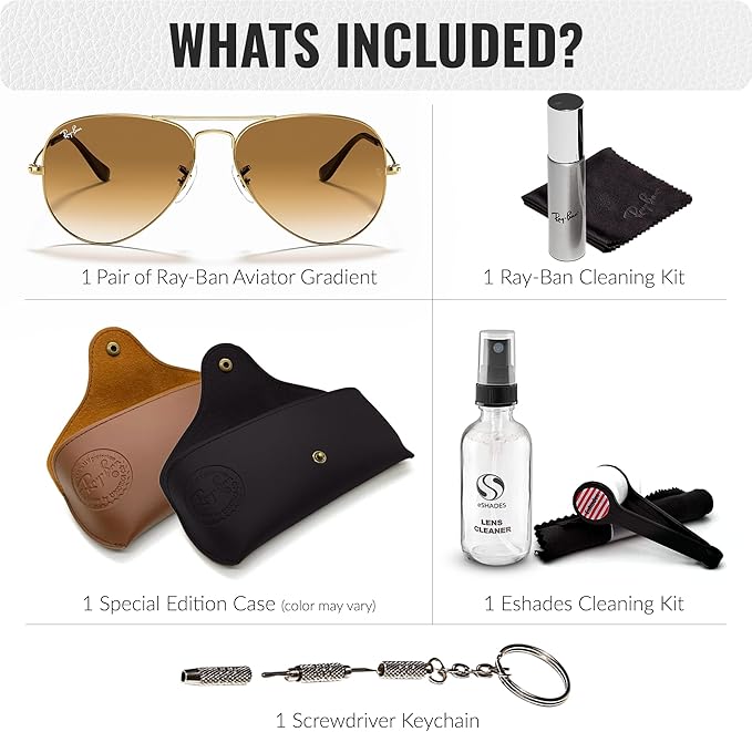 Ray-Ban RB3025 AVIATOR GRADIENT Pilot Shaped Sunglasses for Men & Women with Official RAYBAN Eyewear Kit