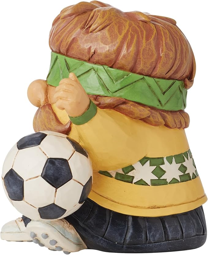 Enesco Jim Shore Heartwood Creek Athletes Soccer Player Goal-Oriented Gnome Mini Figurine- Resin Hand Painted Crafted Collectible Decorative Figurines Home Decor Sculpture Shelf Statue Gift, 4 Inch