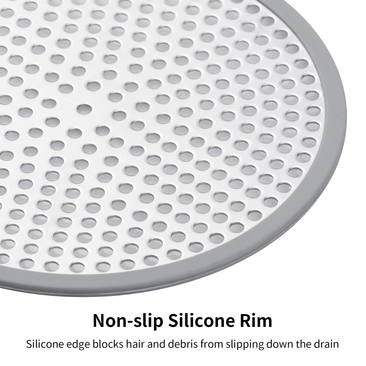 Ohtomber Shower Drain Hair Catcher - 2PCS 4.72” Shower Stall Sink Drain Cover Strainer, Stainless Steel Bathtub Hair Filter Trap Stopper, Bathroom Floor Screen Protector with Silicone Rim