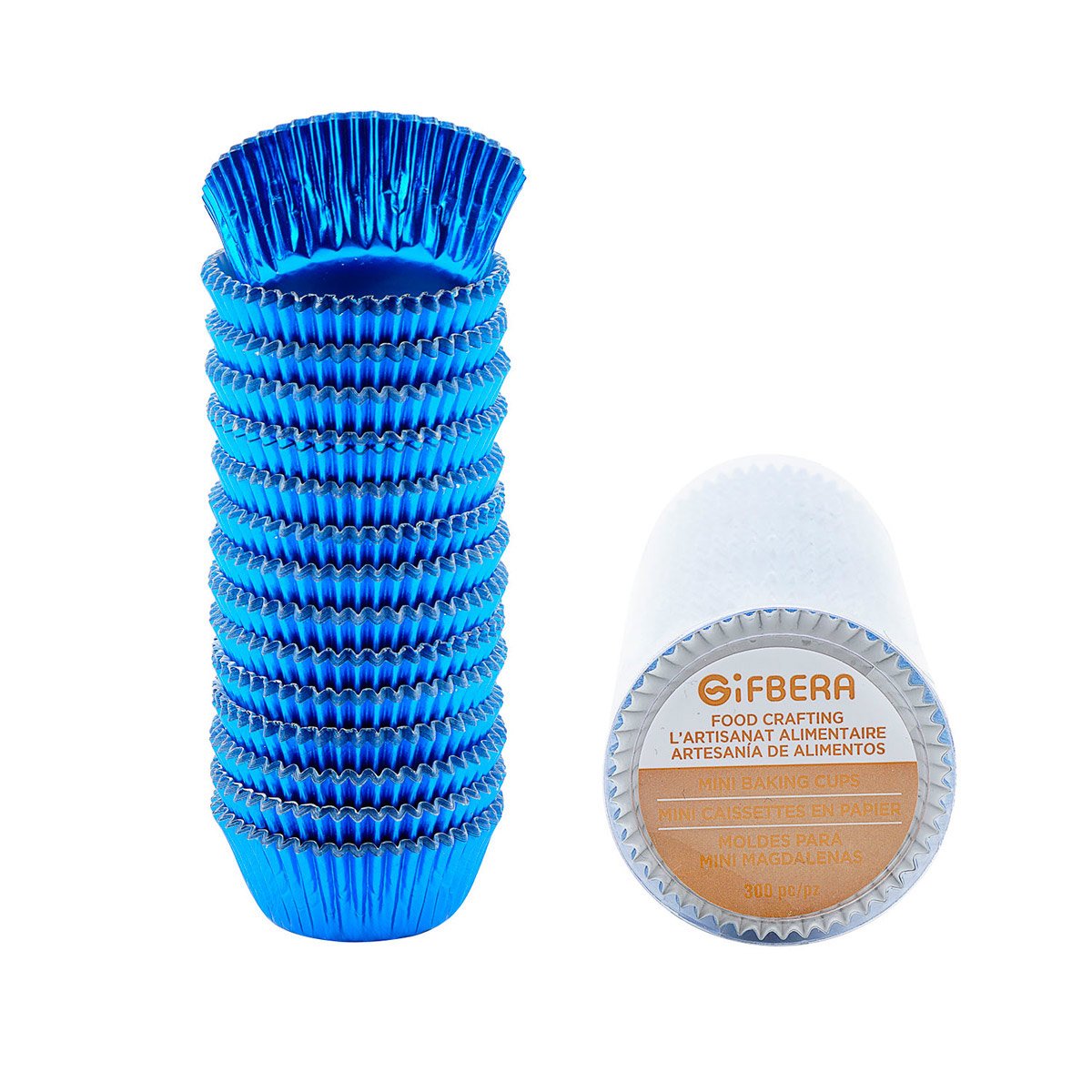 Gifbera Mini Foil Baking Cups Gold, 300-Count Bright Foil Paper Gold Cupcake Liners Mini Size