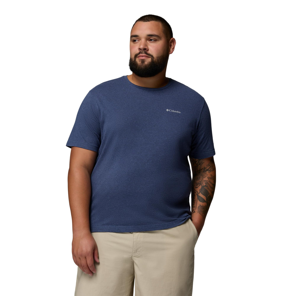 Columbia Mens Thistletown Hills Short Sleeve T-Shirt, Dark Mountain Heather, Large