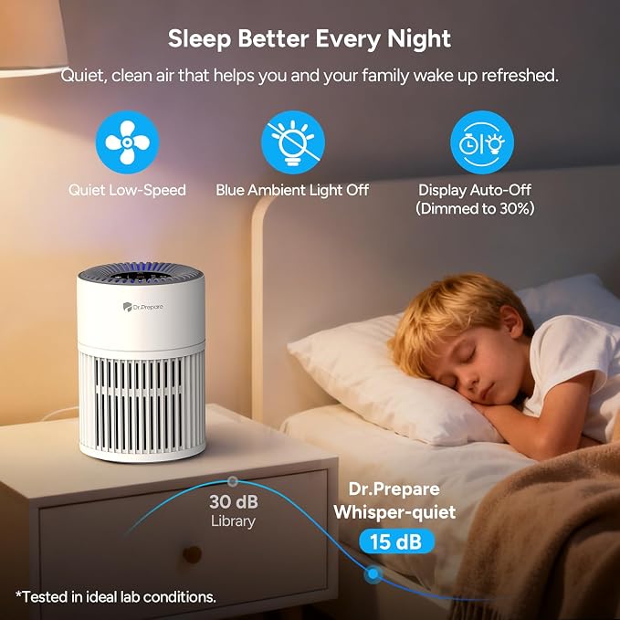 Dr.Prepare Air Purifiers for Bedroom, Quiet Air Purifier