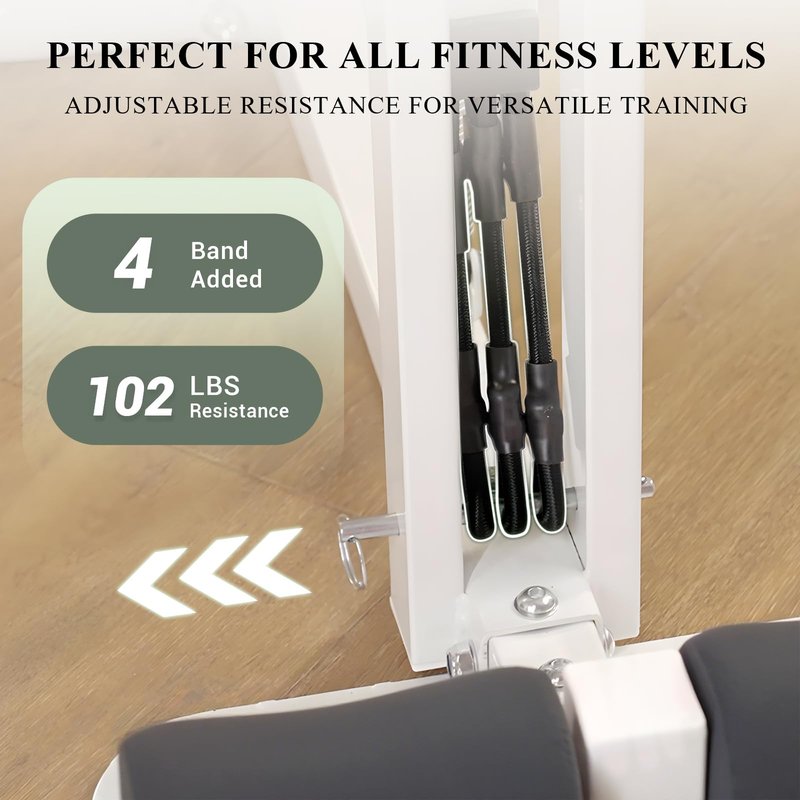 PAETA Squat Machine, Deep Squat Machine for Women, Glutes Workout Equipment with Adjustable Resistance Bands, Leg, Core & Ab Exercise Machine, Squat Assist Trainer for Home Gym, Gray