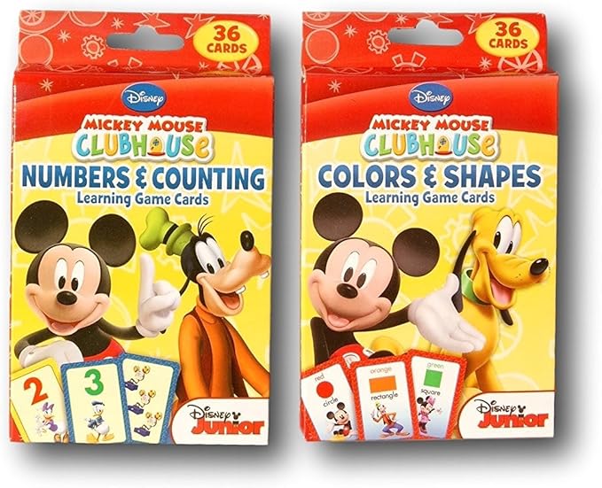 Disney Mickey Mouse Clubhouse Flash Cards Set - Featuring number recognition, counting skills, basic shapes, & colors! Designed For Your Pre-K/Kinder Child In Mind!