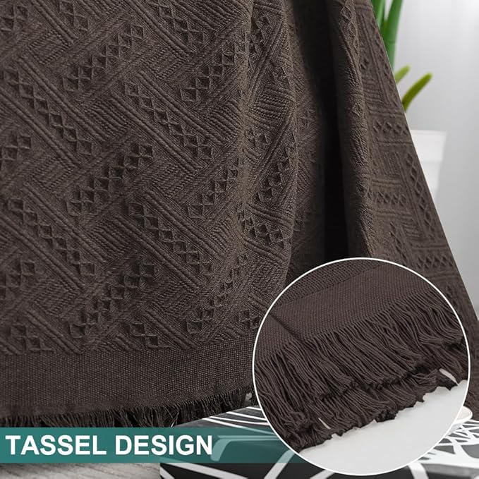 MYSKY HOME Chocolate Sofa Covers for 3 Cushion Couch Geometrical Couch Cover Living Room Sofa Throws Sofa Slipcovers for Pets, Kids (XX-Large, 91" x 134", Chocolate)