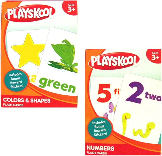 PLAYSKOOL Colors & Shapes and Numbers Flash Cards (2 Sets) 36 Cards per Set